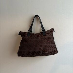 VintageY2K Fendi Zucca FF Monogram Brown Canvas Tote
